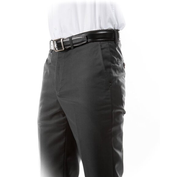 Azzuro Men's 3-Pack of Charcoal Dress Pants (Unhemmed/Open Bottom) - Picture 4 of 4